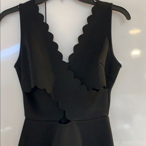 Aqua Scalloped Fit and Flare Black Dress Size XS